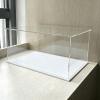 Narrow Acrylic Display Case Stand, Alternative Glass Boxes for Action Figures, Collectibles Dustproof Protection Showcase(White Base,10x10x10cm) view 1