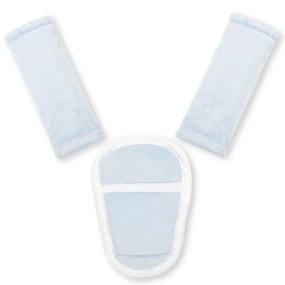 Hooyax Baby Car Seat Strap Pads 3-Piece Set, Soft Breathable Stroller Shoulder Cover & Crotch Protector for Car Seat, Carrier, Pushchair, Universal Baby Travel Comfort Accessories(Blue)