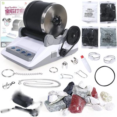 USZWBY Rock Tumbler Kit with 7-Day Timer, Detachable Design for Polishing Gemstones, Minerals, and Metal Crystals - Ideal for Geology Enthusiasts and DIY Projects