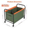 Children Toy Organizer with Wheels, Metal and Oxford Cloth Box, Toy Book Clothes Storage Organizer for Bedrooms, Rooms Green L view 2
