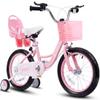 LOOKFLY 16" Kids Bike,Girls Bike with Training Wheels for Age 3+ Years Old,Basket and Doll Seat,Pink view 1