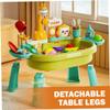 Tapallmy Toy Sink with Running Water Multi-Play Toddler Water Table with Circulating Faucet Detachable Legs Green view 2