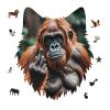 Wooden Puzzles for Adults 175Pcs Gorillas Wooden Jigsaw Puzzles, Unique Wolf Head Shaped Puzzle Games Challenge Holiday Puzzle Home Decor view 1