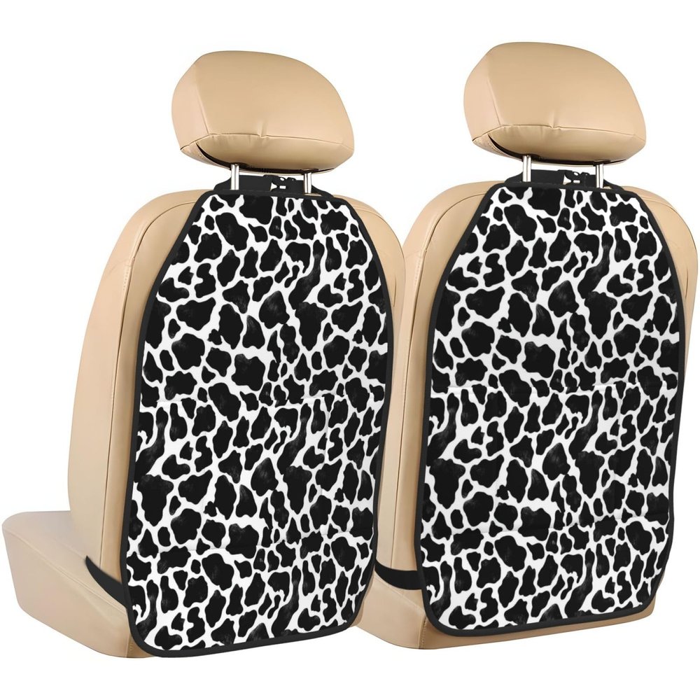 Pioyoku Milk Cow (1) For Car Seat Back Protector 2 Pack, Kick Mats For Kids And Pets, Backseat Seat Protector Cover For Car, Suv, Truck & Van
