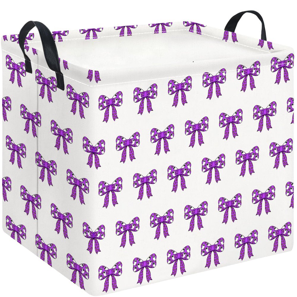 HKEC Rectangle Storage Basket,Gift Basket for Halloween,Room Decor(Purple Bow Halloween)