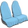 CORTHENA Car Seat Towel Cover 2 Pack for Front Seats, Sweat Absorbent Car Seat Protector with Non-Slip Backing, Waterproof Towel Car Seat Covers for Runners, Gym, Swimming, Beach, Pets, Sky Blue view 1