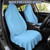 CORTHENA Car Seat Towel Cover 2 Pack for Front Seats, Sweat Absorbent Car Seat Protector with Non-Slip Backing, Waterproof Towel Car Seat Covers for Runners, Gym, Swimming, Beach, Pets, Sky Blue view 2