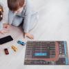 Fonowx /64 Model Car Parking Lot Scene Toy Display Underground Mat Simulation Garage Rubber Cloth for Children Table, J view 4