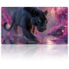 for MTG Playmat 35.5" x 19.7" for TCG Playmats Non-Slip Rubber Base Commander Play Mat HD Cover for MTG Play Mat Iorcana Trading Card Game, Black Panther Pink Floral view 1