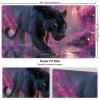 for MTG Playmat 35.5" x 19.7" for TCG Playmats Non-Slip Rubber Base Commander Play Mat HD Cover for MTG Play Mat Iorcana Trading Card Game, Black Panther Pink Floral view 2