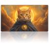 for MTG Playmat 27.5" x 15.74" inches for TCG Playmats Non-Slip Rubber Base Commander Play Mat HD Cover for MTG Play Mat Iorcana Trading Card Game, Orange Cat with Golden Halo view 1