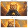for MTG Playmat 27.5" x 15.74" inches for TCG Playmats Non-Slip Rubber Base Commander Play Mat HD Cover for MTG Play Mat Iorcana Trading Card Game, Orange Cat with Golden Halo view 2
