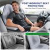 CORTHENA Car Seat Towel Cover 2 Pack for Front Seats, Sweat Absorbent Car Seat Protector with Non-Slip Backing, Waterproof Towel Car Seat Covers for Runners, Gym, Swimming, Beach, Pets, Lavender Gray view 4