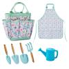 Ecolley Kids Gardening Tools Toddler Watering Can Gardening Apron Tote Bag, Watering Can, Shovel, Rake Blue Dinosaur Print view 1