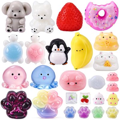 4PCS Color Changing Strawberry Squishy Toy, Slow Rising Stress Relief Fidget Toy, Soft Sensory Squeeze Fruit Toy, Kawaii Strawberry Squishies for Desk Decor, Anxiety Relief & Party Favors (2PCS)