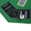 48" Folding Poker Tabletop for 8 Player Holdem Casino Game Portable Layout Mat Green view 3