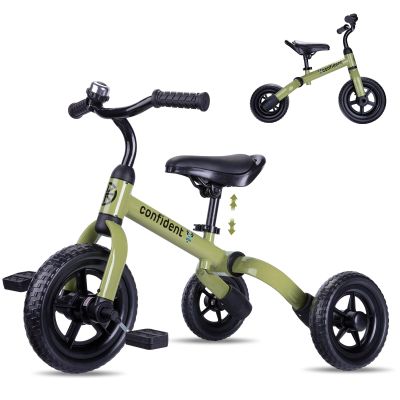 YGJT 3 in 1 Tricycle for Toddlers Age 2-5 Years Old, Folding Kids Balance Bike with Adjustable Seat and Removable Pedal, Toddler Bike Ride-on Toys for Infant, Gifts for Baby Boys Girls