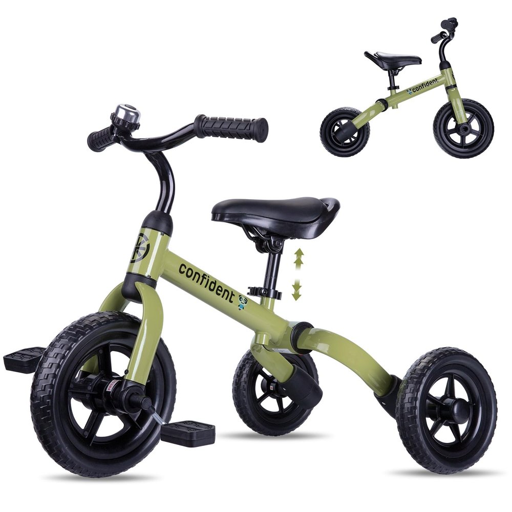 YGJT 3 in 1 Tricycle for Toddlers Age 2-5 Years Old, Folding Kids Balance Bike with Adjustable Seat and Removable Pedal, Toddler Bike Ride-on Toys for Infant, Gifts for Baby Boys Girls