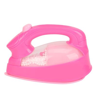 Omquot Mini Iron Toy for Kids, Realistic Rotating Light Effects for Pretending Housekeeping, Educational Toy for Home Playroom, Pink ABS Material