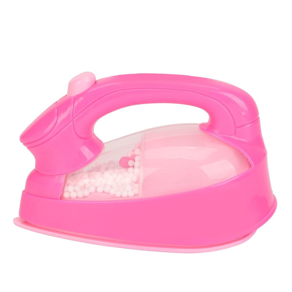 Omquot Mini Iron Toy for Kids, Realistic Rotating Light Effects for Pretending Housekeeping, Educational Toy for Home Playroom, Pink ABS Material