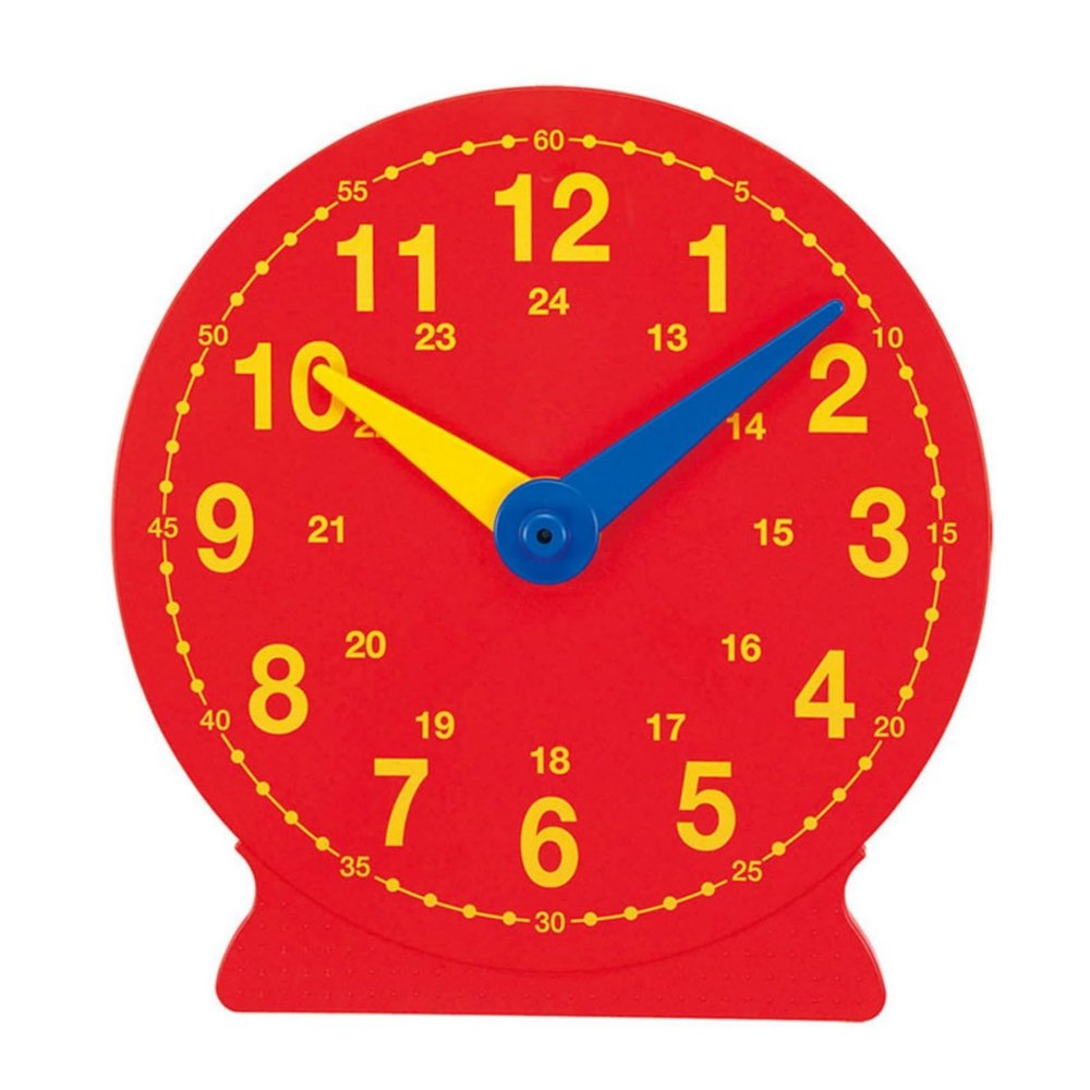 kowaku Teaching Clock Red Face Analog Teaching Clock 24 Hours Markings for Homeschool
