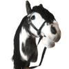 Hobby Horse Pinto A3 with Bridle - Realistic Black & White Hobbyhorse for Kids view 1