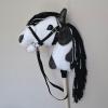 Hobby Horse Pinto A3 with Bridle - Realistic Black & White Hobbyhorse for Kids view 2
