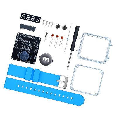 Elnwnnkc LED Timekeeping Kits Complete Pre Cut Straps Parts for Quick Installation and Educational Maker Projects LED Electronic Clock Kits