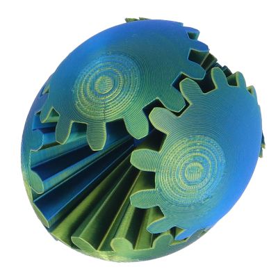 Tomvorks 3D Printed Gear Ball Portable Lightweight Stress Relief Toy for Work Study Travel Materialized in PLA 3.1x3.1x3.1in (Turquoise)