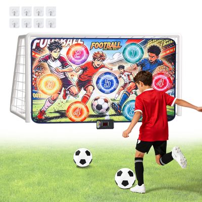 ANJIMGSHUO 2026 Upgraded Electronic Scoring Soccer Game Set, Indoor Outdoor Wall-Mounted Soccer Target Toy with Real-Time Score Display & 3 Game Modes, Kids Sports Gift for Boys Girls Ages 3-12