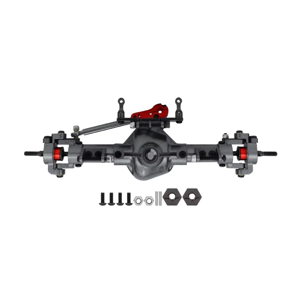 RC Axles Compatible with Axial for SCX10 D90 1/10 RC for Rock Crawler Car Upgrade Modification Parts Metal CNC Front Rear Axle Servo Base