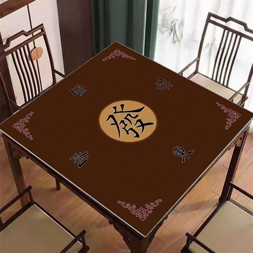 Table Cover for Mahjong, Anti-Slip Mahjong Table Mat, Roll-up Gaming Mat for Mah Jongg, Card, Board & Tile Games, Style 5, 34" X 34"