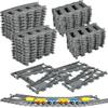 62 Pcs Classic City Train Tracks Set Include 36 Pcs Curved Train Track 2 Pcs Switch Train Tracks 24 Pcs Straight Train Track Compatible Building Blocks view 1