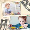 62 Pcs Classic City Train Tracks Set Include 36 Pcs Curved Train Track 2 Pcs Switch Train Tracks 24 Pcs Straight Train Track Compatible Building Blocks view 3