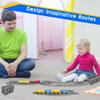 62 Pcs Classic City Train Tracks Set Include 36 Pcs Curved Train Track 2 Pcs Switch Train Tracks 24 Pcs Straight Train Track Compatible Building Blocks view 4