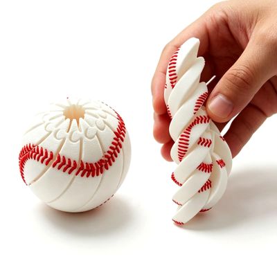 Fidget Toy for Adults, 3D Printed Realistic Orange - Stress Relief Toy with Sliding Slices, Portable Anxiety Fidgets for Office Home (Baseball)