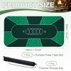 DTGN Portable Poker Table Mat, 71" x 35" Non-Slip Foldable Rubber Poker Mat, Noise Reduction Table Top with Polyester Storage Bag for Tabletop Games Home Games Night, Light Green view 2