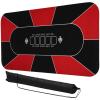 DTGN Portable Poker Table Mat, 71" x 35" Non-Slip Foldable Rubber Poker Mat, Noise Reduction Table Top with Polyester Storage Bag for Tabletop Games Home Games Night, Red view 1