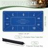 DTGN Portable Poker Table Mat, 47" x 24" Non-Slip Foldable Rubber Poker Mat, Noise Reduction Table Top with Polyester Storage Bag for Tabletop Games Home Games Night, Blue view 2
