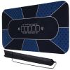 DTGN Portable Poker Table Mat, 71" x 35" Non-Slip Foldable Rubber Poker Mat, Noise Reduction Table Top with Polyester Storage Bag for Tabletop Games Home Games Night, Light Blue view 1