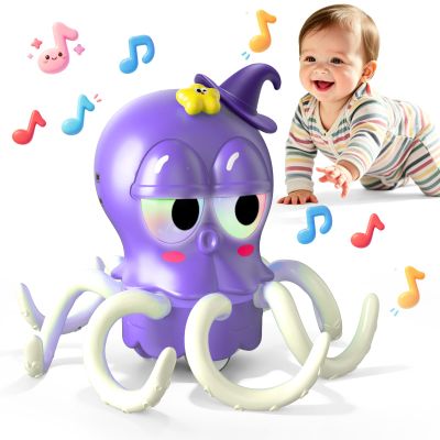 AOTIBO Dancing Octopus Kids Toy, Baby Tummy Time Crawling Toys, Dancing Squid with Music & Light for Boys Girls 2 3 4 5 6 Years Old, Infant Learning Crawling Walking Toy Toddler Xmas Birthday Gifts