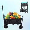 Folding Wagon GShopping Beach Cart (Black+Blue) view 3