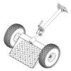 GADFISH Adjustable Walk Behind Mower-Sulky, Two Dual 13" Solid Tires Lawn Trailer for Mower, Easy Forward & Reverse Lawn Mower Trailer, Black & Red (Trailer Set) view 1