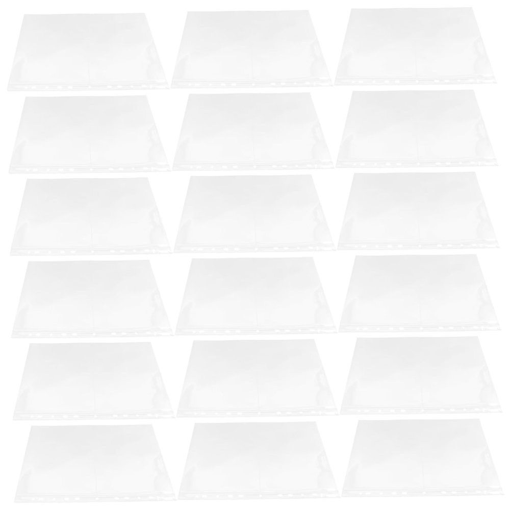 LRXIYODE A4 Single-sided Stamp Album Pages 11-hole Binder Sleeves with 2 Horizontal Pockets Plastic Sheets for Stamp Collectors 40 Sheets in 4 Packs Refill Inserts