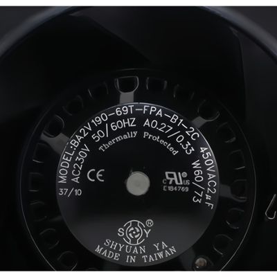BA2V190-69T-FPA-B1-2C 230V0.27/0.33A 60/73W 2490/2760RPM Cooling Fan 190mm
