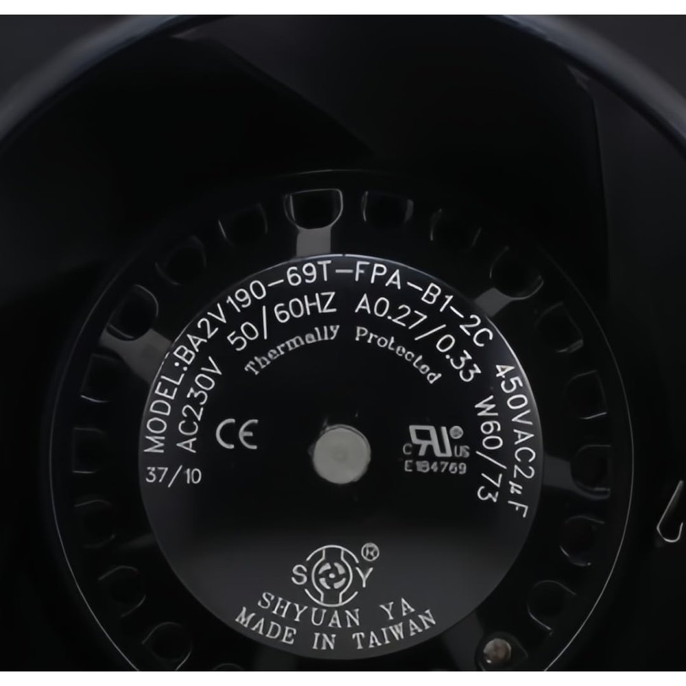 BA2V190-69T-FPA-B1-2C 230V0.27/0.33A 60/73W 2490/2760RPM Cooling Fan 190mm