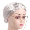 DRAGONRUN Old Lady Wigs Short Gray Natural Lookings Halloween Cosplays Party Granny Costume Grandma for Girls Gray Old Lady Short Granny Costume view 1