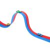 Eboxer Car Race Track Red and Blue PVC Flexible 14.76ft Rolls Up Track with 4 Cars 4 Suction Cups for Kids IndoorOutdoor Play view 3