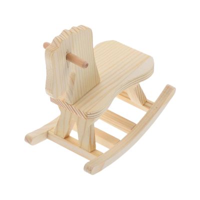 Chosertory Wooden Rocking Horse Model Rocking Horse Figurine for Living Room Entrance