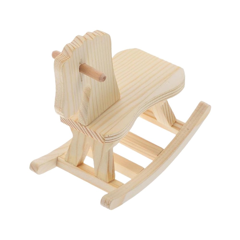 Chosertory Wooden Rocking Horse Model Rocking Horse Figurine for Living Room Entrance